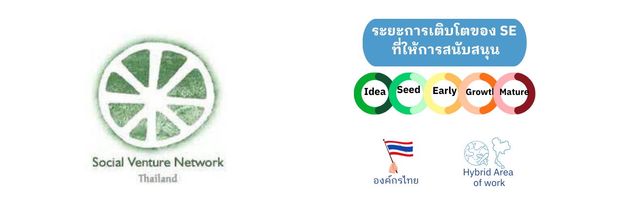 ระยะการเติบโตของ SE ที่ เครือข่ายธุรกิจเพื่อสังคมและสิ่งแวดล้อม Social Venture Network Thailand สนับสนุน