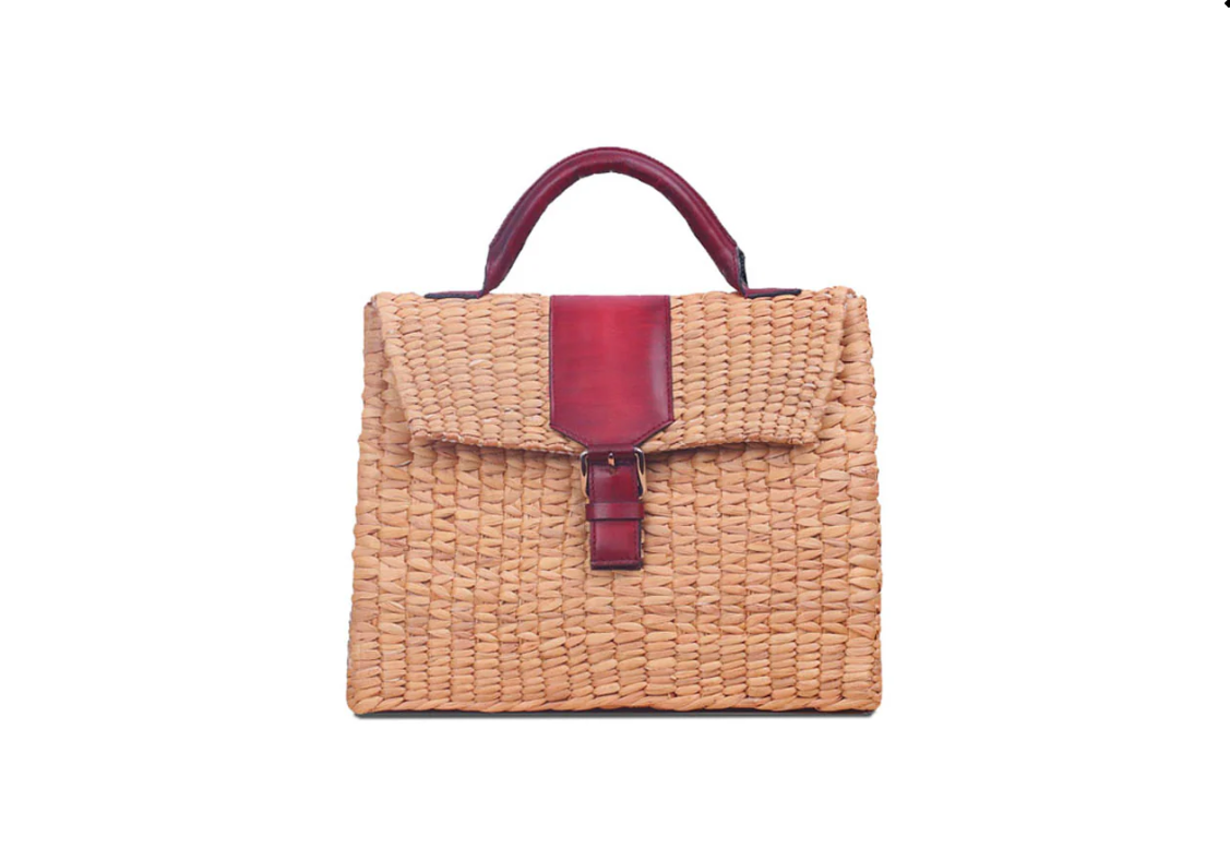 VIPHA WICKER BAG (สี Burgundy)